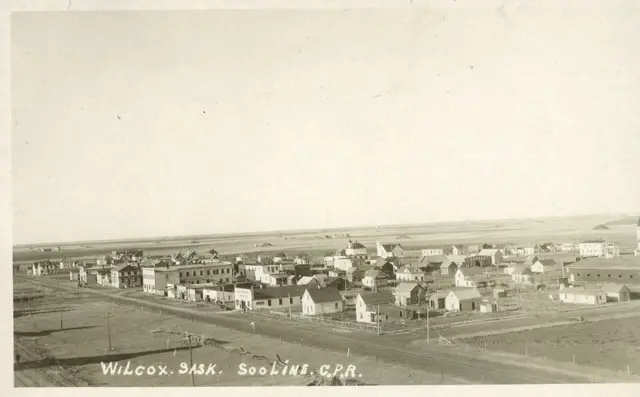 Elevated view of Wilcox on the Soo Line